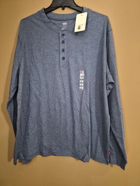 Levi's XL Heather Blue Relaxed Crewneck Long Sleeve Shirt - NWT